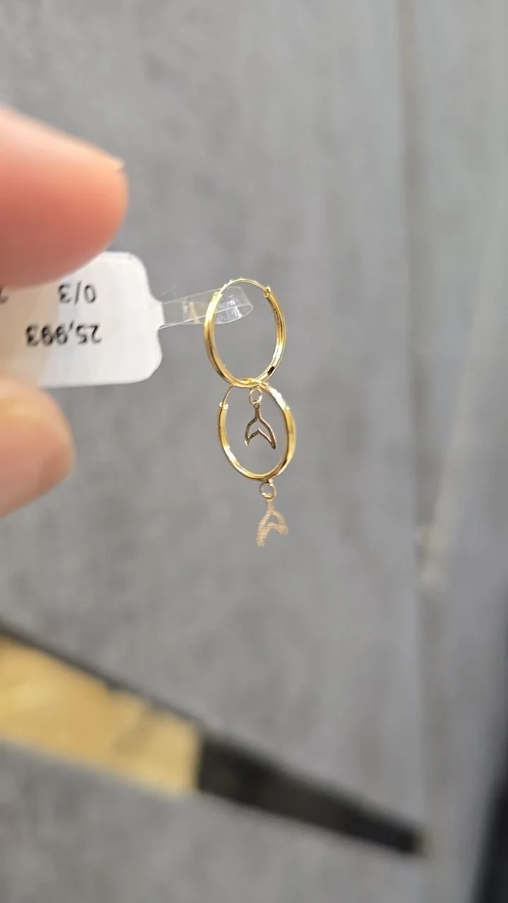 گوشواره حلقه ای طلا دم وال 18 عیار